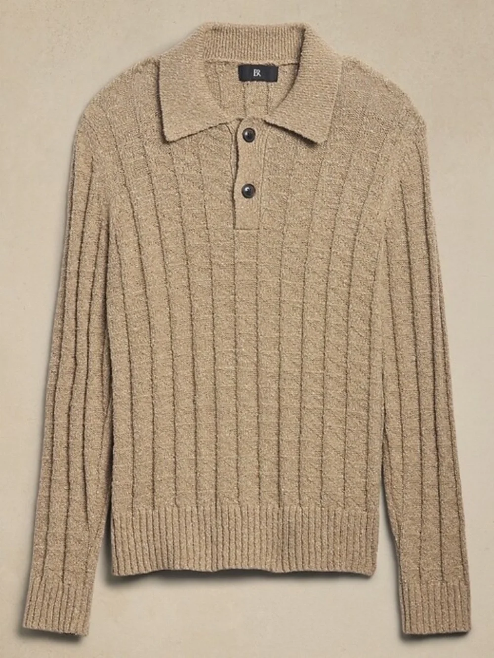 BR Palisades Cotton Linen Sweater Polo, Menswear